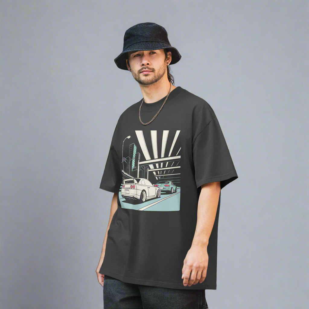 Wangan Midnight JDM Oversized T-Shirt - Skyline & Supra